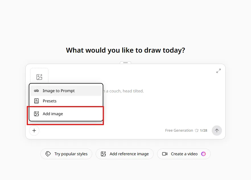 ＋ボタンの Add image