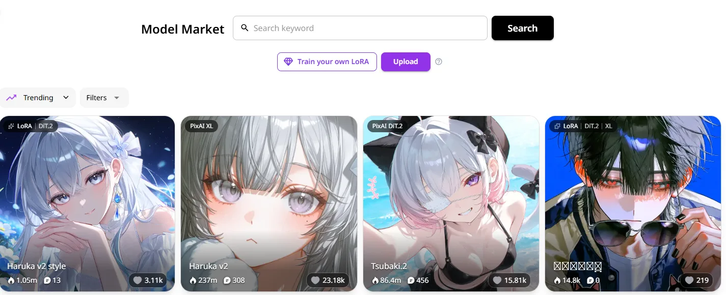 モデル一覧ページ